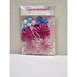 Kids Paper Wreath Craft Kit - DIY Floral Spring Summer Decoration NEW